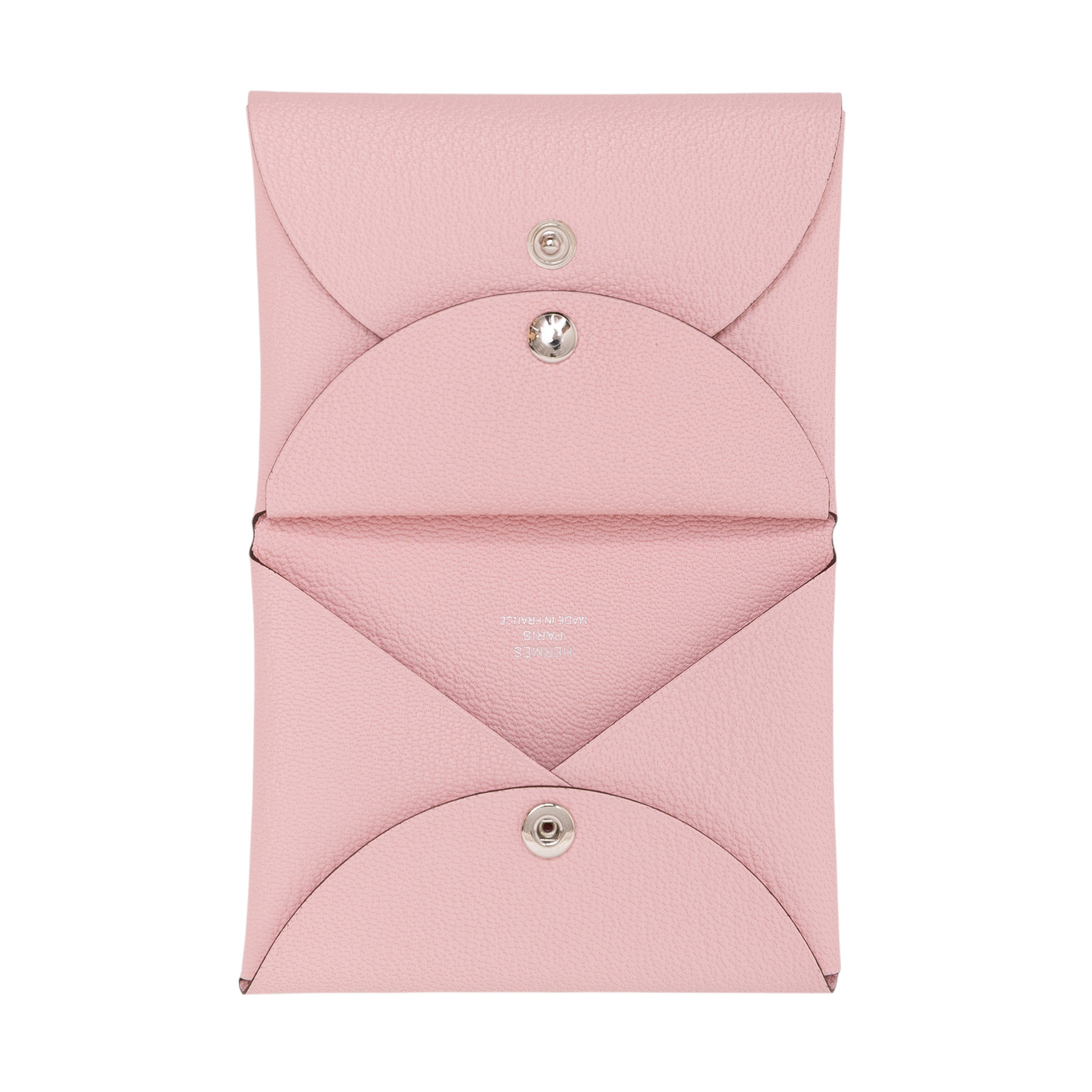 Brand New ( Rank N ) HERMÈS Calvi Duo card holder Rose Darling (M7