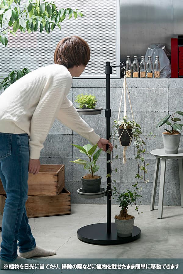 園芸ネット本店｜ボタニーキャスター付きハンギングポール/ブラック の