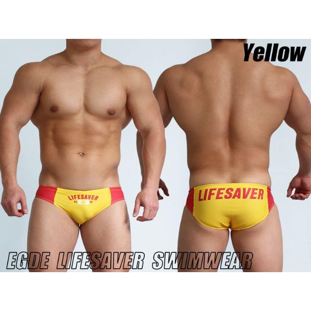 EGDE・LIFESAVER ビキニ水着・黄×赤・Mサイズの通販 by ひろりん's