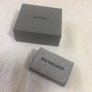 BALENCIAGA - 【確実正規品】BALENCIAGA☆GLITTER☆ミニ財布☆シルバー