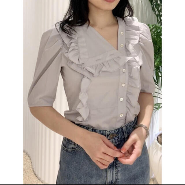 SNIDEL - snidel Sustainableフリルカラーブラウス フリルカラー