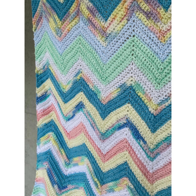 古着 ビンテージ 70s カラフル 四角 グラニー ブランケット キャンプ