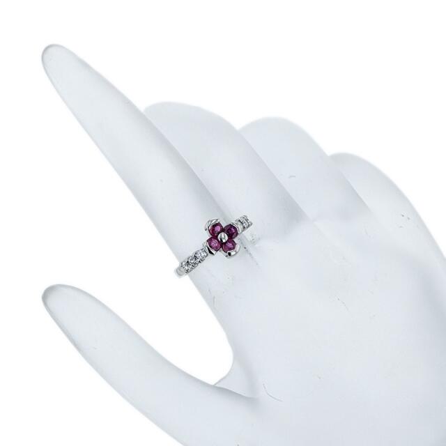 Pt900 AJ-0437□Pt900リング ルビー0.44ct＆ダイヤ0.10ct サイズ12号/磨き