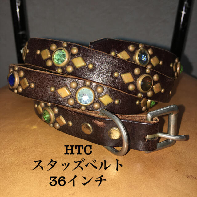 中古 HTC × リーバイス levis スタッズベルト コンチョ 34 細 HTC