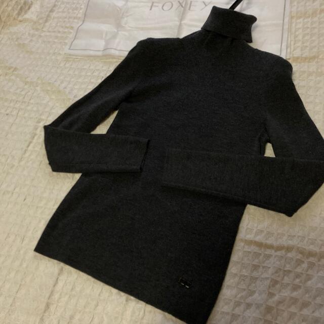 foxey FOXEY グレースウール タートルニット チャコールグレー38 38