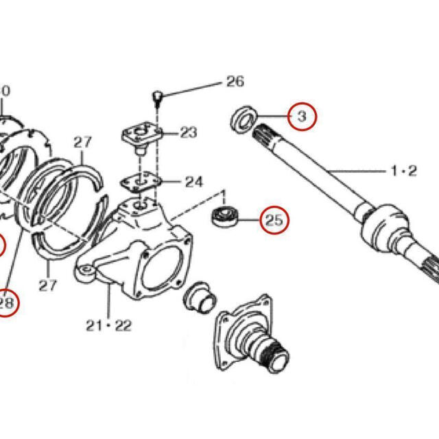 ジムニー JA11/71他多数 ナックルキングピンOHセット左右1台分の通販
