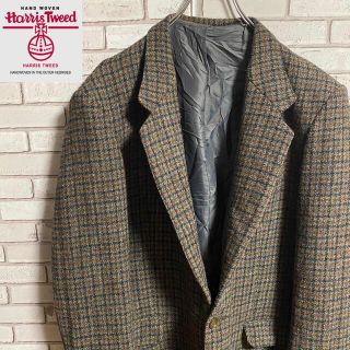 Harris Tweed - 90s 古着 ハリスツイード テーラードジャケット くるみ