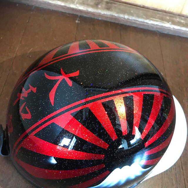 7色ラメ 赤ラメ 黒 富士日章 コルク半 ヘルメットの通販 by paint｜ラクマ