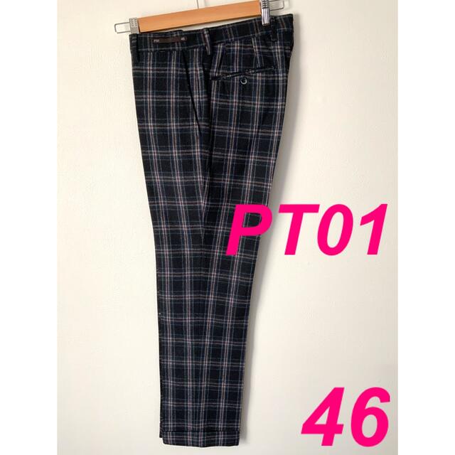 PT01 - PT01 ウールスラックス パンツ チェック柄 46の通販 by may
