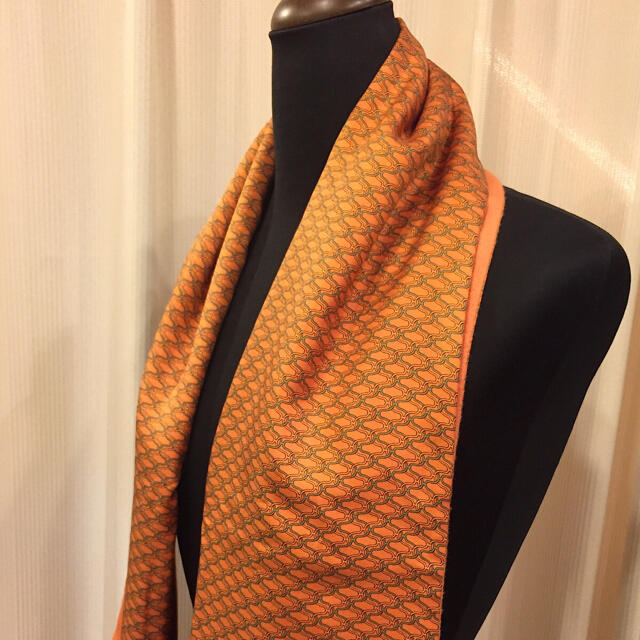 HERMES エルメス シルク アンゴラ マフラー ショール オレンジ