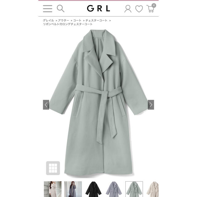 GRL - グレイル リボンベルト付きロングチェスターコートの通販 by