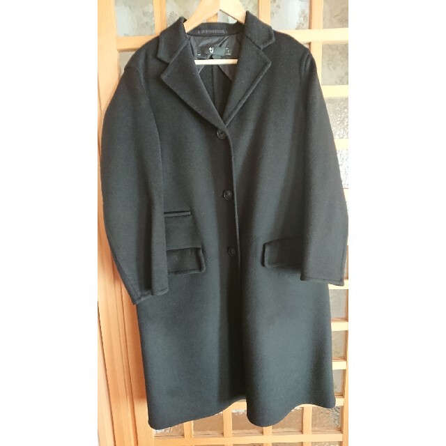 UNIQLO - UNIQLO +J カシミアブレンドチェスターコート (黒 Sサイズ)の