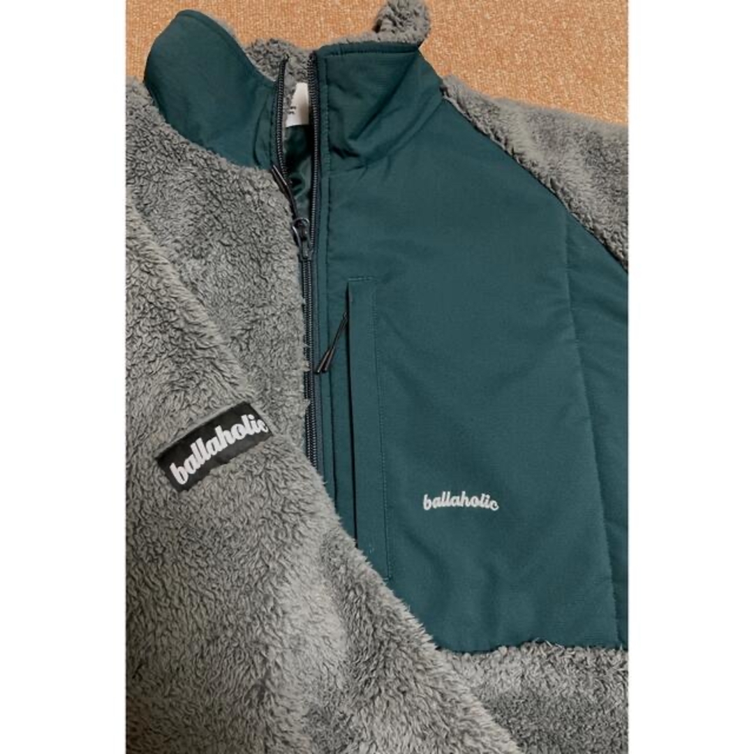 ballaholic フリースジャケット グレー/グリーン ボーラホリック