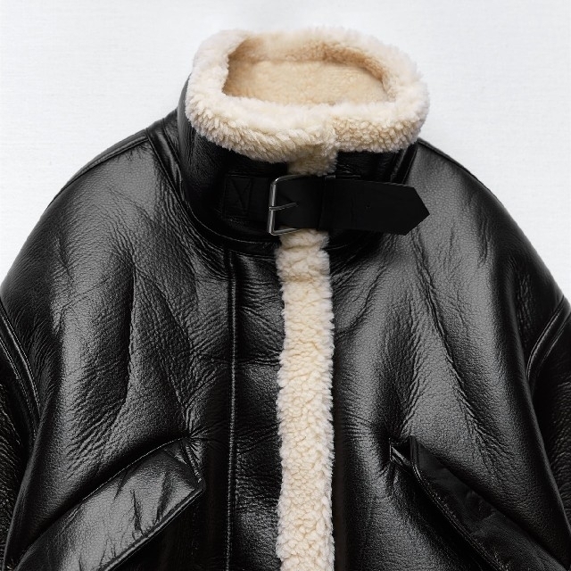 ZARA - 【完売品】ZARA ボア&フェイクレザージャケット Lサイズ