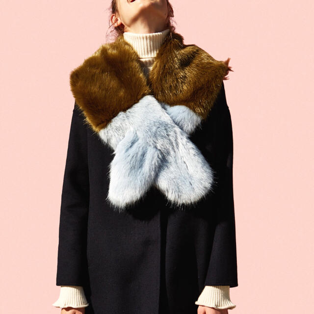 ZARA ZARAフェイクファーショール フェイクファー フリンジ付き
