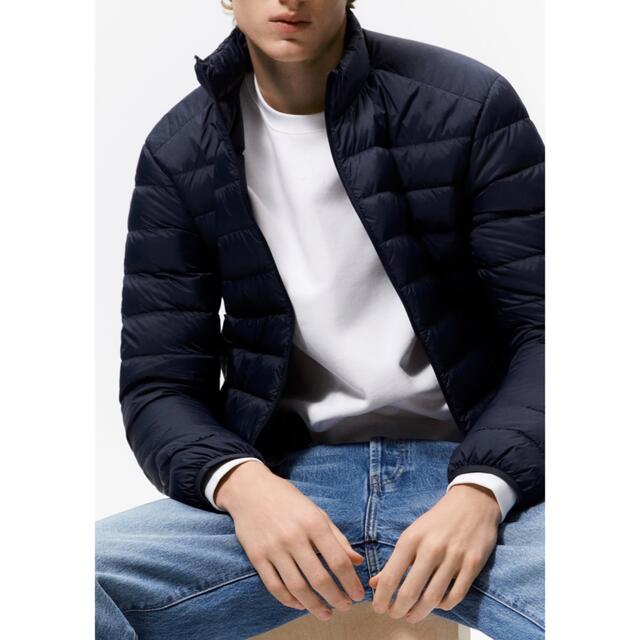 ZARA - 【新品】ZARA ライトウェイト ダウンパフジャケット ネイビー