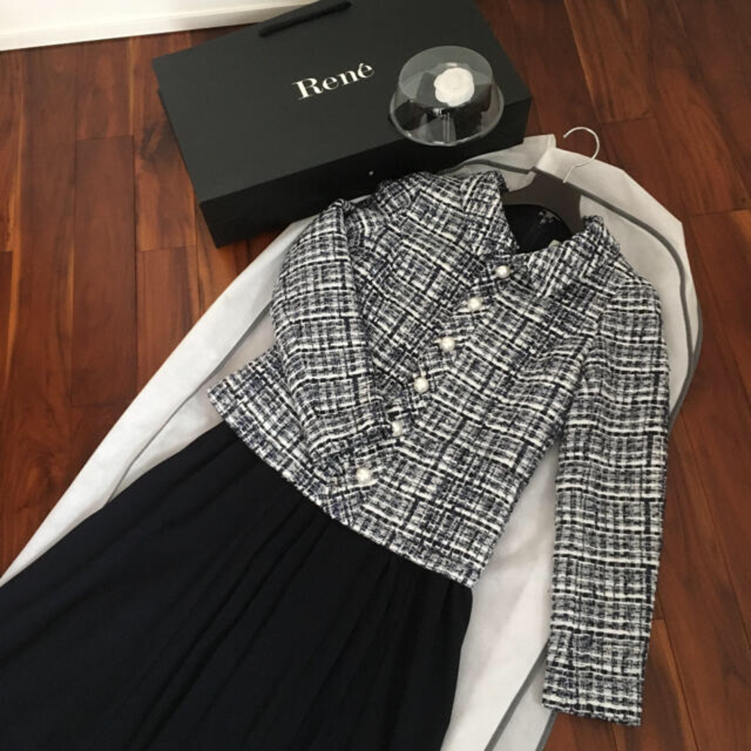 René - 新品未使用 ルネ Rene ツイードジャケット 34の通販 by ツバメ