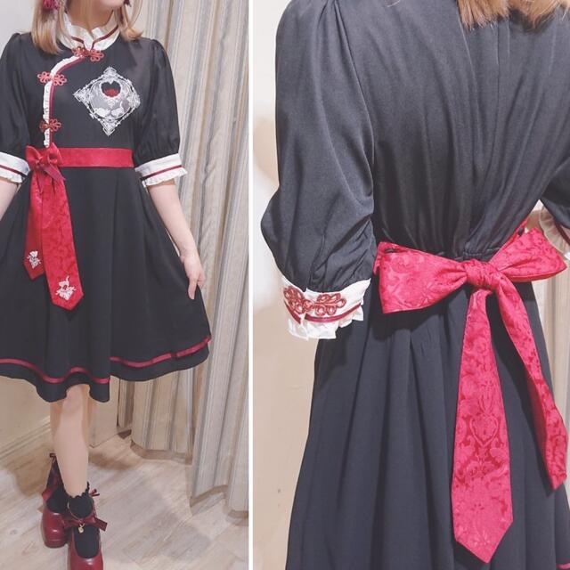 Amavel - Amavel チャイナ ワンピース 黒赤の通販 by のるる's shop