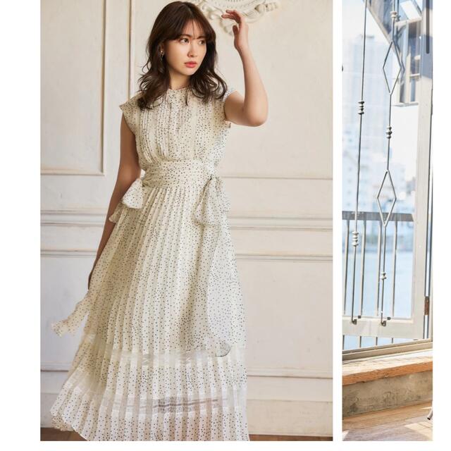 herlipto 🤍PolkaDot SideBow Pleated Dress