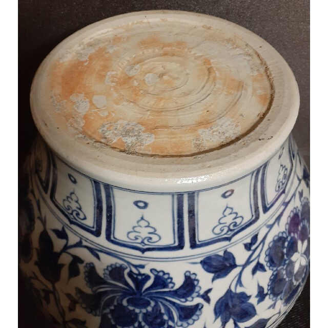 中国美術 中国陶磁器 青華染付 元染付明朝染付 雲龍に牡丹図 酒会壺 大