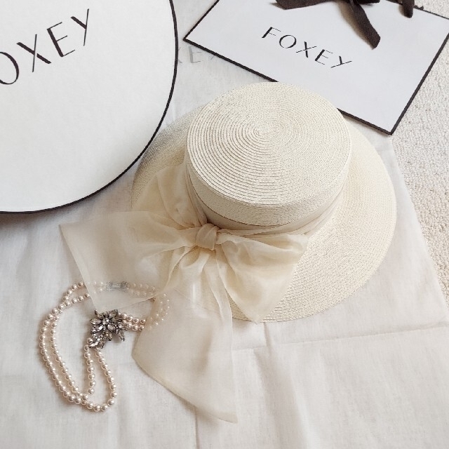 FOXEY - FOXEY❤️【Hat Torte】👒ホワイト 杉咲花さん着 ストロー