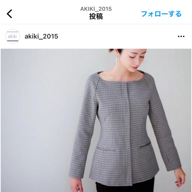 akiki チェックペプラムジャケット 新品タグ付き