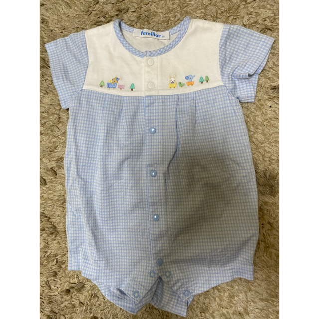 familiar - 一時専用 極美品 ファミリア 刺繍 ロンパース 60の通販 by