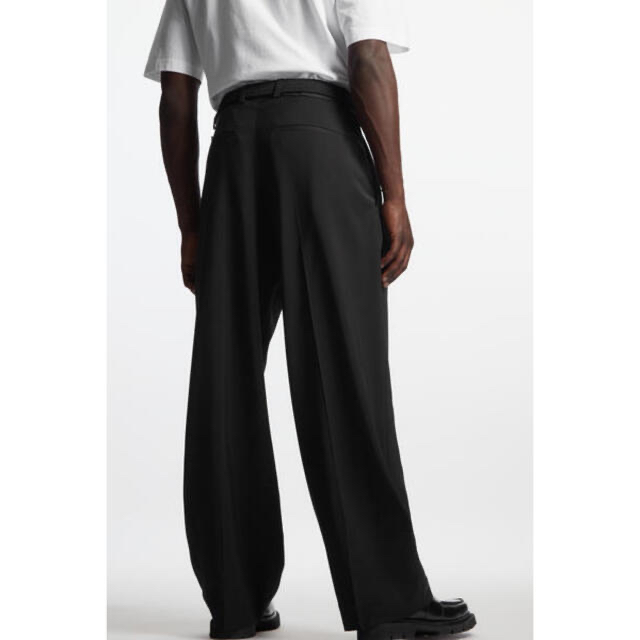 COS - Cos ワイドスラックス ワイドレッグプリーツウールパンツの通販
