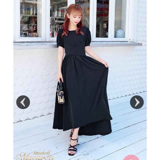 michellMacaron - ミシェルマカロンバックリボンロングワンピースの