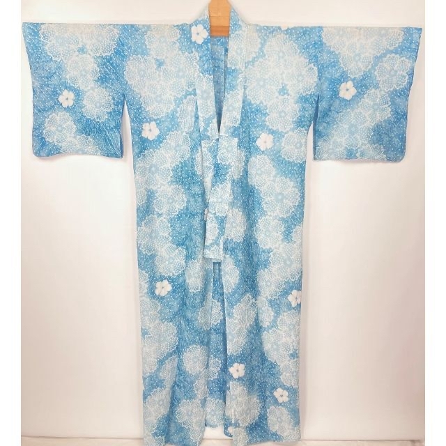 浴衣 有松鳴海本絞り 花柄模様 KK-1665
