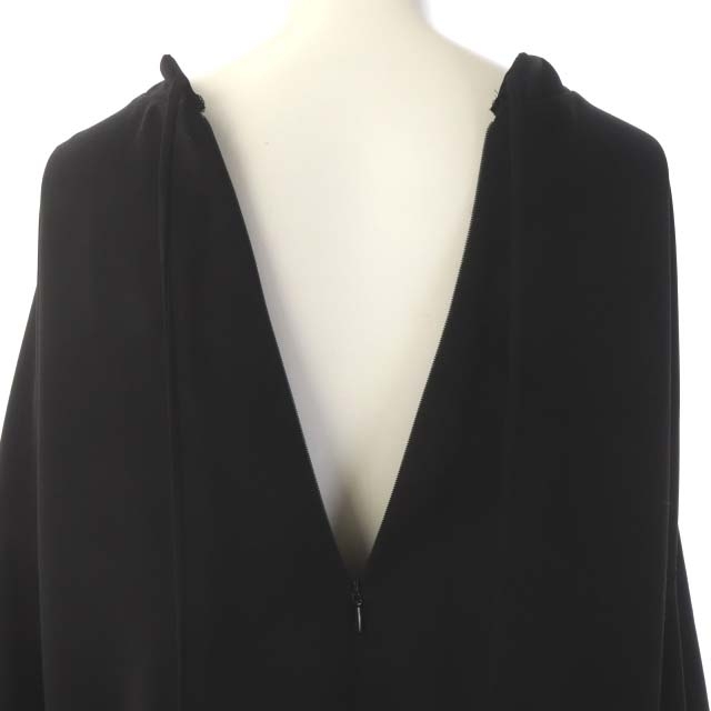 エンフォルド PEジョーゼット ドレープスリーブプルオーバー 黒 38 M