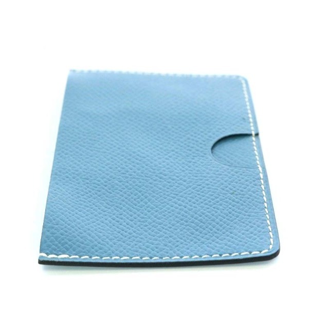 エルメス ポルクロール カードケース 名刺入れ レザー ブルー □G刻印