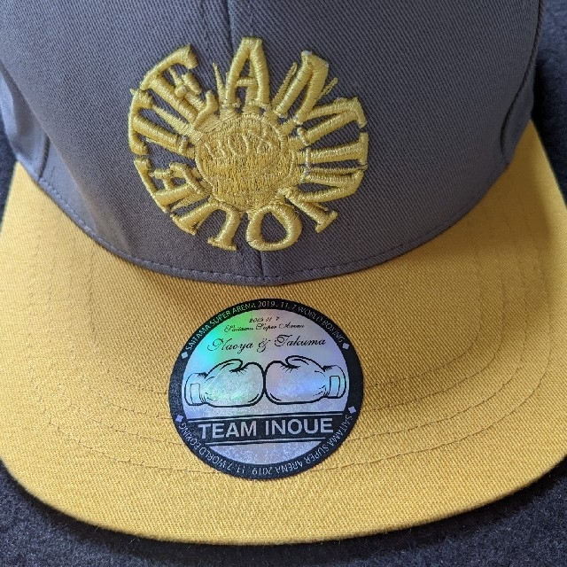 井上尚弥 キャップ 灰色 黄色 グレー ボクシング WBSS 決勝 ドネア