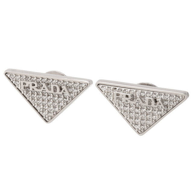PRADA - PRADA ピアス クリスタルロゴ ジルコニア ジュエルピアスの