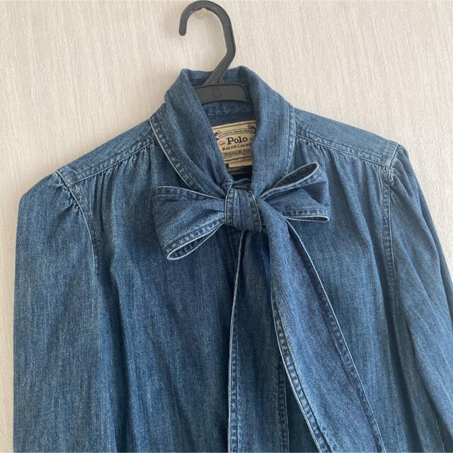 POLO RALPH LAUREN - 美品POLORALPHLAURENリボンデニムシャツ の通販