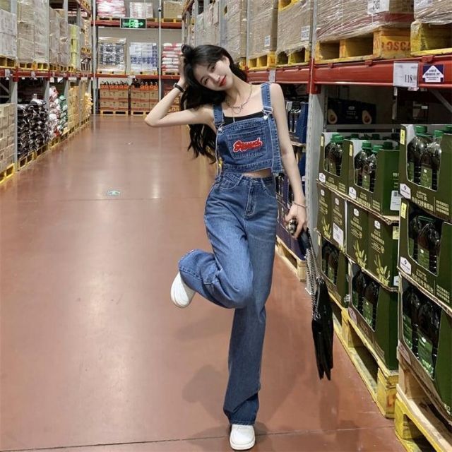 韓国デザイン♡スタイルアップ 叶う♪ デニム セットアップ サロペット