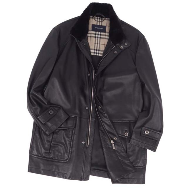 BURBERRY - バーバリー ロンドン レザージャケット 襟ファー ブルゾン