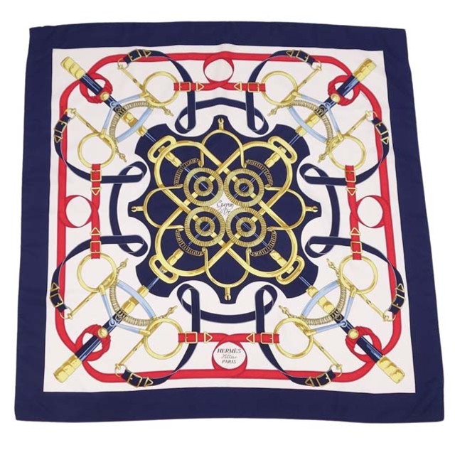 HERMES - エルメス スカーフ カレ90 Eperon d'or (黄金の拍車) シルク