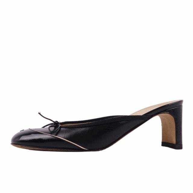 CHANEL - シャネル サンダル ミュール リボン ココマーク ラムレザー