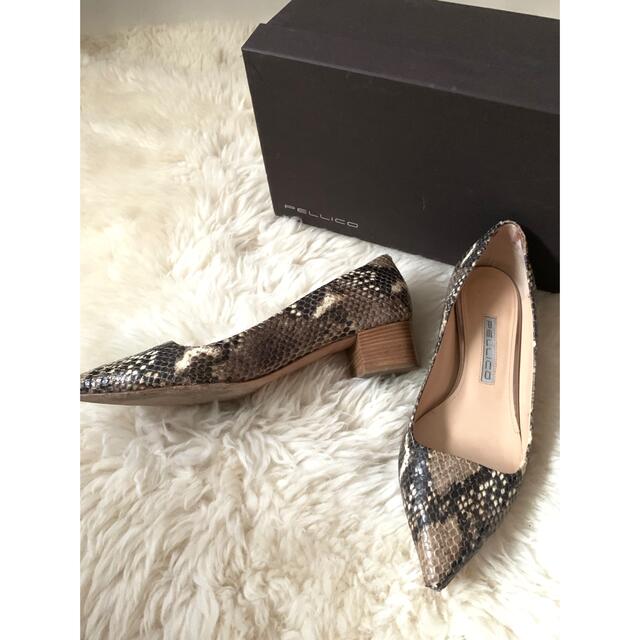 ペリーコ□パイソン 柄 パンプス 37ハーフ パンプス PELLICO ペリーコ