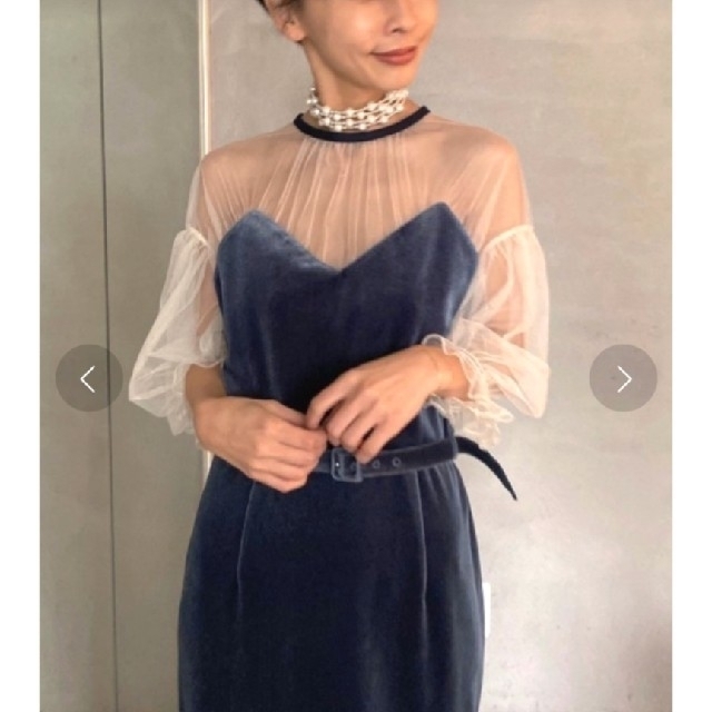 Ameri VINTAGE - Ameri【タグ付未使用品】チュール ベロア ワンピース