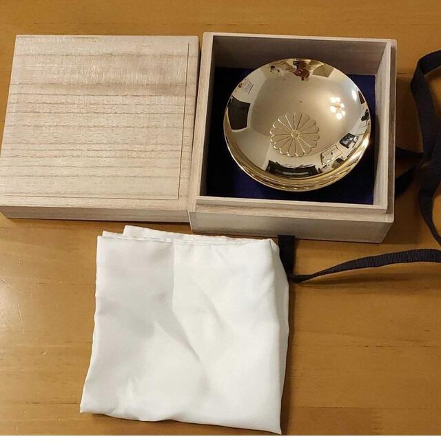 レア 美品！】24KGP刻印入 菊の御紋 大型 金杯 盃重量187.3g 純金の