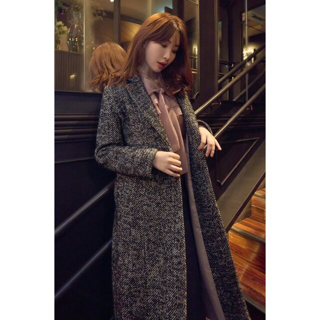 Her lip to - Herringbone Wool-Blend Chester Coatの通販 by N's shop