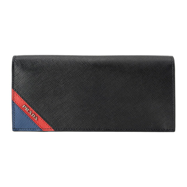 PRADA - 新品 プラダ PRADA 長財布 サフィアーノ ストライプ ブラック