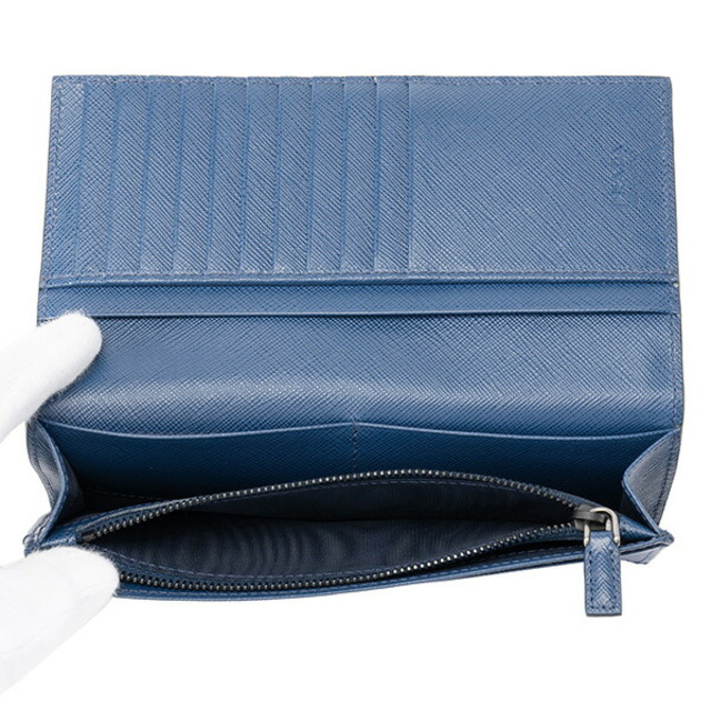 PRADA - 新品 プラダ PRADA 長財布 サフィアーノ ストライプ ブラック