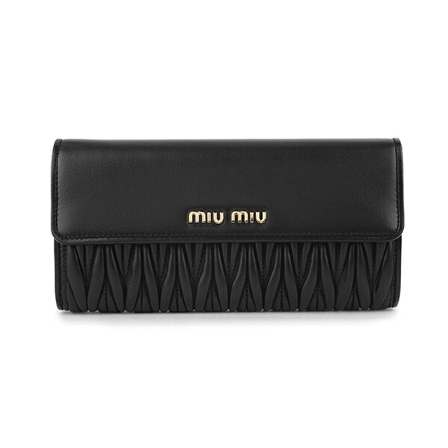 MIU MIU - 新品 ミュウミュウ MIU MIU 長財布 マテラッセ ブラック 黒