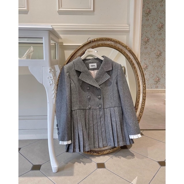 épine - epine エピヌ プリーツフリルジャケット グレーの通販 by Ci