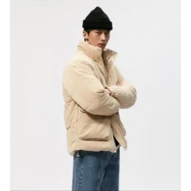 ZARA - ZARA コーデュロイ パフジャケット ダウンジャケット ベージュ