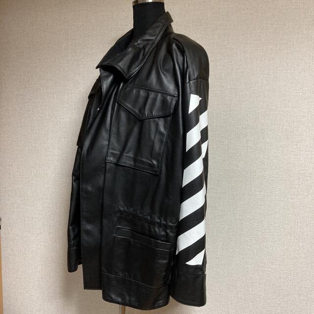 Off-White - offwhite アロープリントレザージャケットの通販 by KTZ's