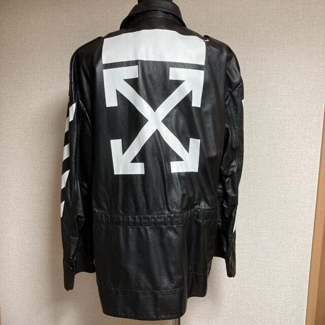 Off-White - offwhite アロープリントレザージャケットの通販 by KTZ's